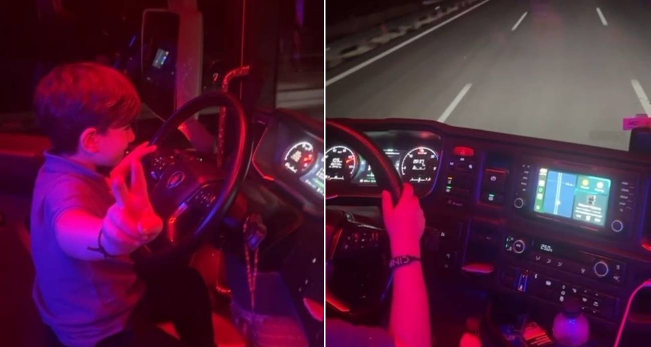 Bursa’da 7 Yaşındaki Çocuğun Tır Kullanması Büyük İlgi Çekti