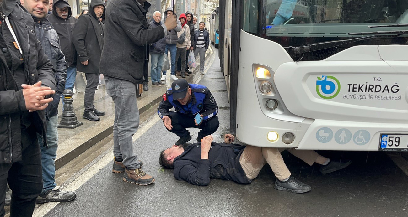 Çorlu’da Ölümden Dönülen Anlar: Halk Otobüsüne Atlama Girişimi