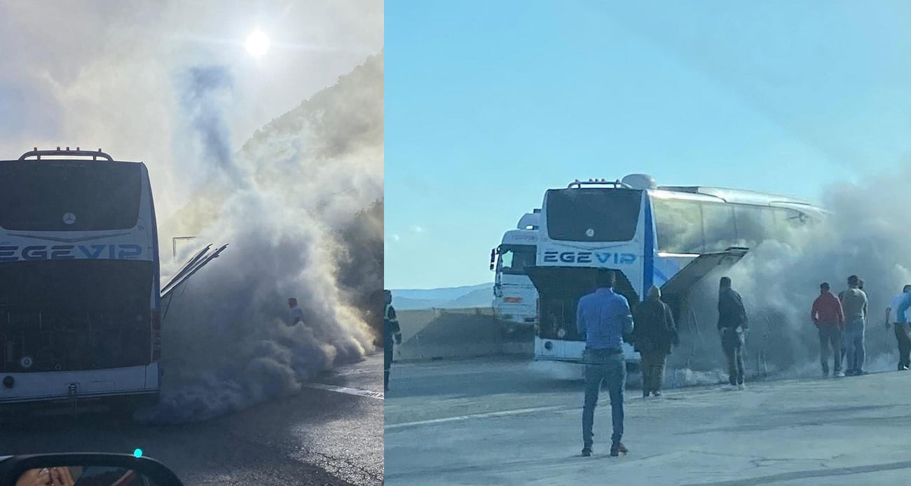 Hatay’da Otobüs Yangın Paniği Kamerada!