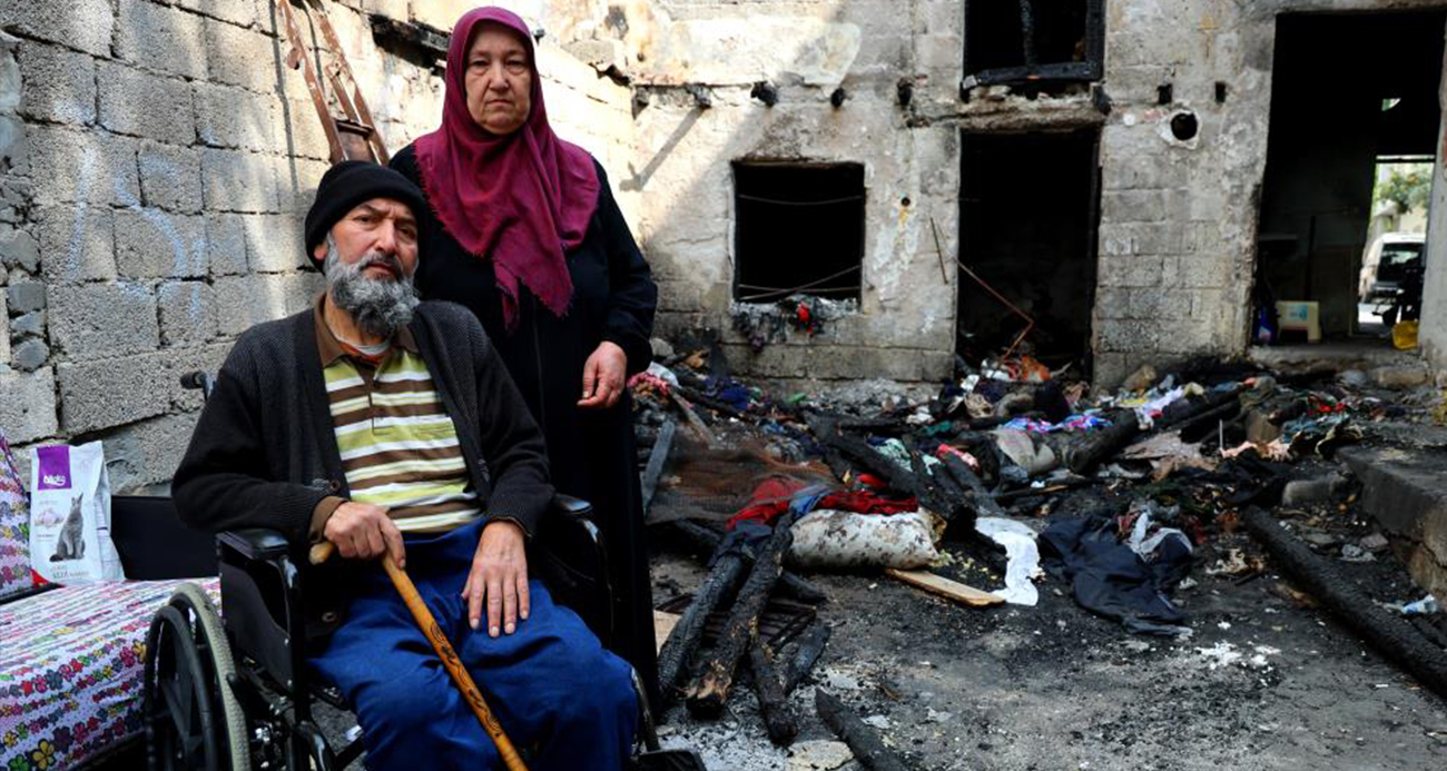 Adana’da Engelli Bir Bireyin de Bulunduğu Aile Yangında Evsiz Kaldı