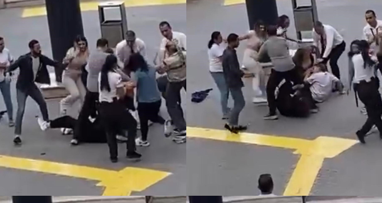 Mersin’de AVM önünde kadınlar arasında şiddetli kavga!