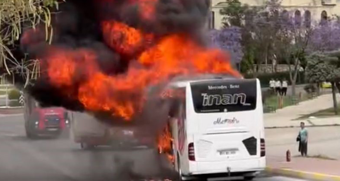 Mersin’de Yolcu Otobüsü Alev Aldı: Faciadan Dönüldü