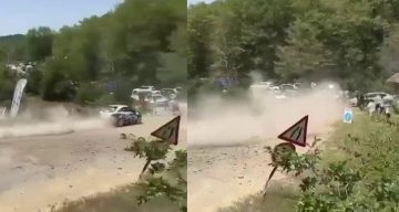 Ralli Yarışında Nefes Kesici Anlar: Araç Seyirci Alanına Sürüklendi!