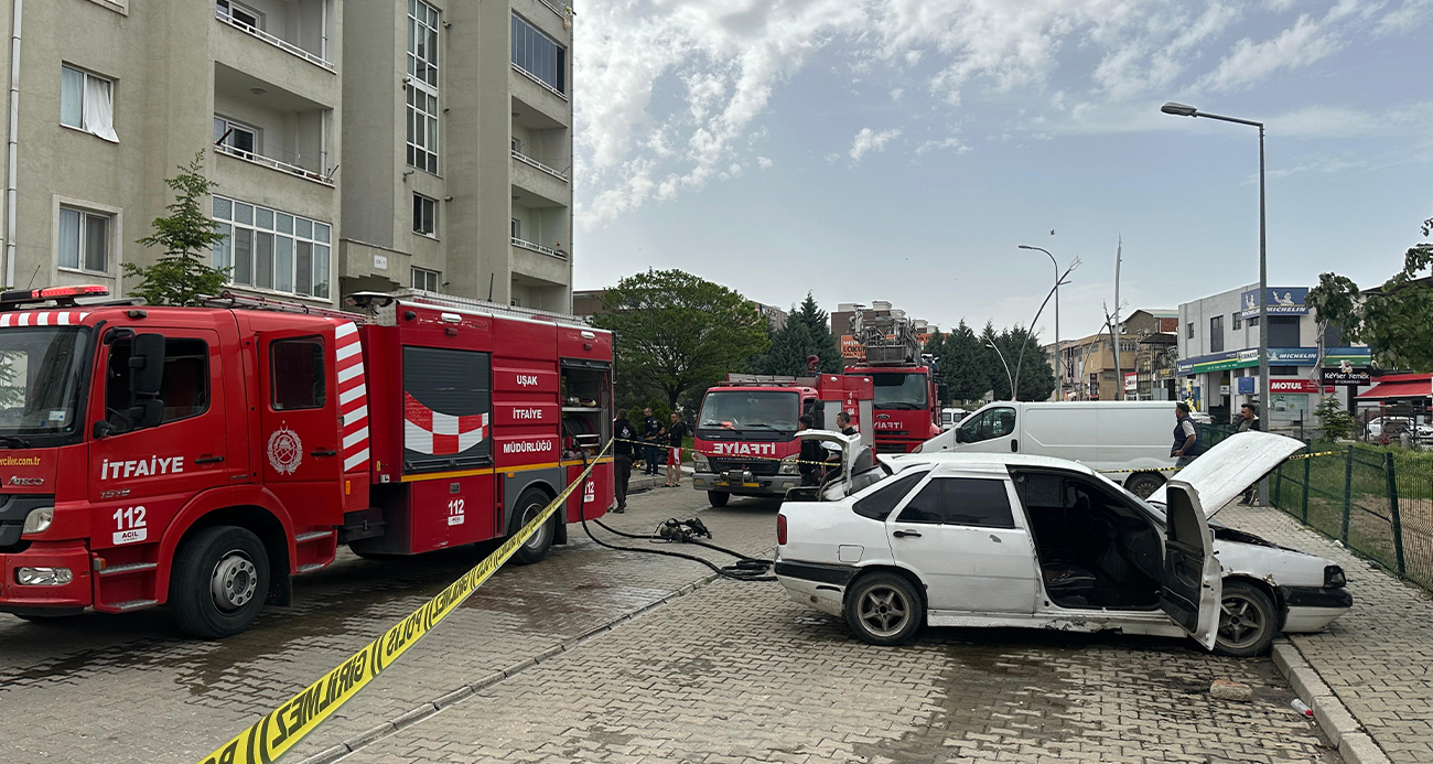 Uşak’ta Korkunç Olay: Koca, Evin ve Arabaların Ateşe Verdiği Anlar