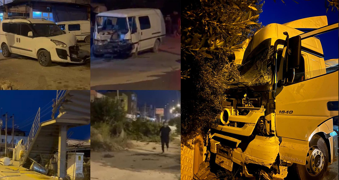 Mersin’de Tır Kazası: Kontrolünü Kaybeden Sürücü Çeşitli Noktalara Çarptı