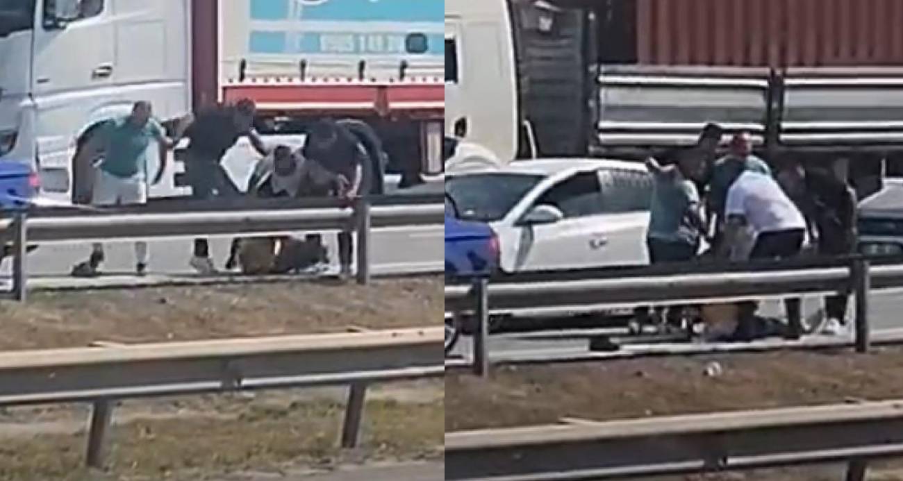 Otoyolda Sürücüye Yönelik Şiddet Olayı Kamerada