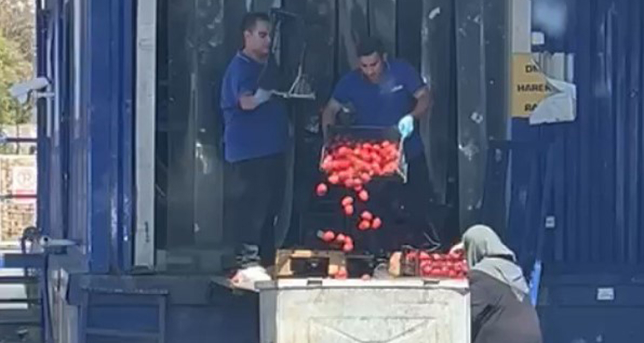 Bir Zincir Marketten Şaşırtıcı Görüntüler: Kasalar Dolusu Domates Çöpe!