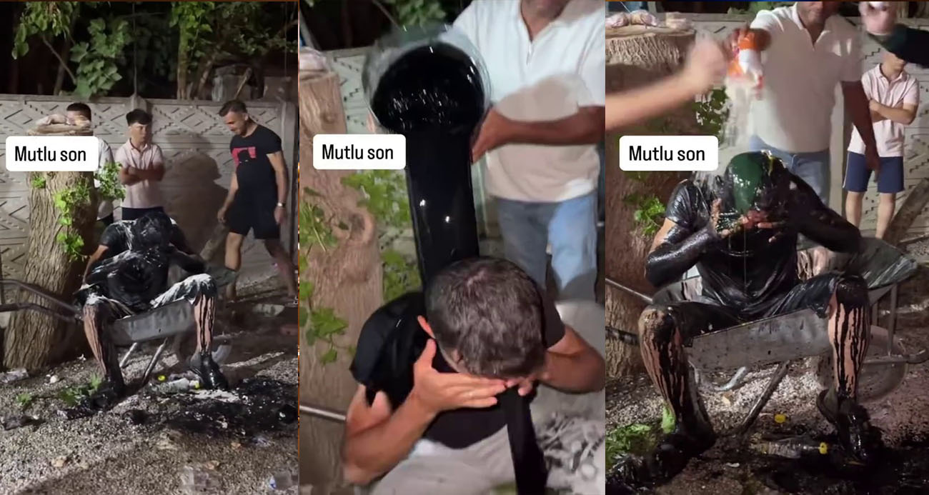 Düğünde Gelenek Adı Altında Damada Motor Yağı Döküldü
