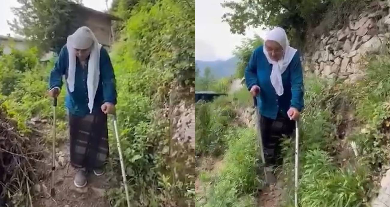 Rize’de Yol Talebi: Koltuk Değneğiyle 400 Metre