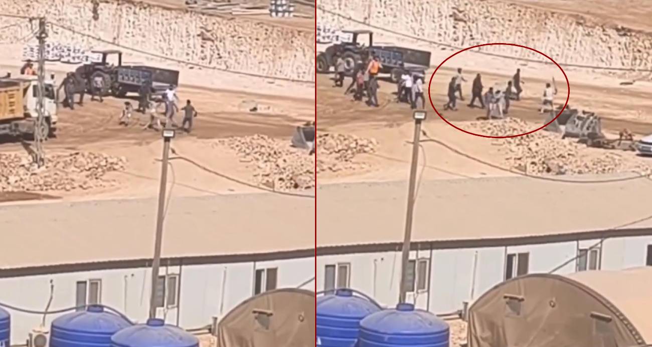 Şanlıurfa’da İnşaat İşçilerinin Taşlı Sopalı Kavgası Görüntülendi