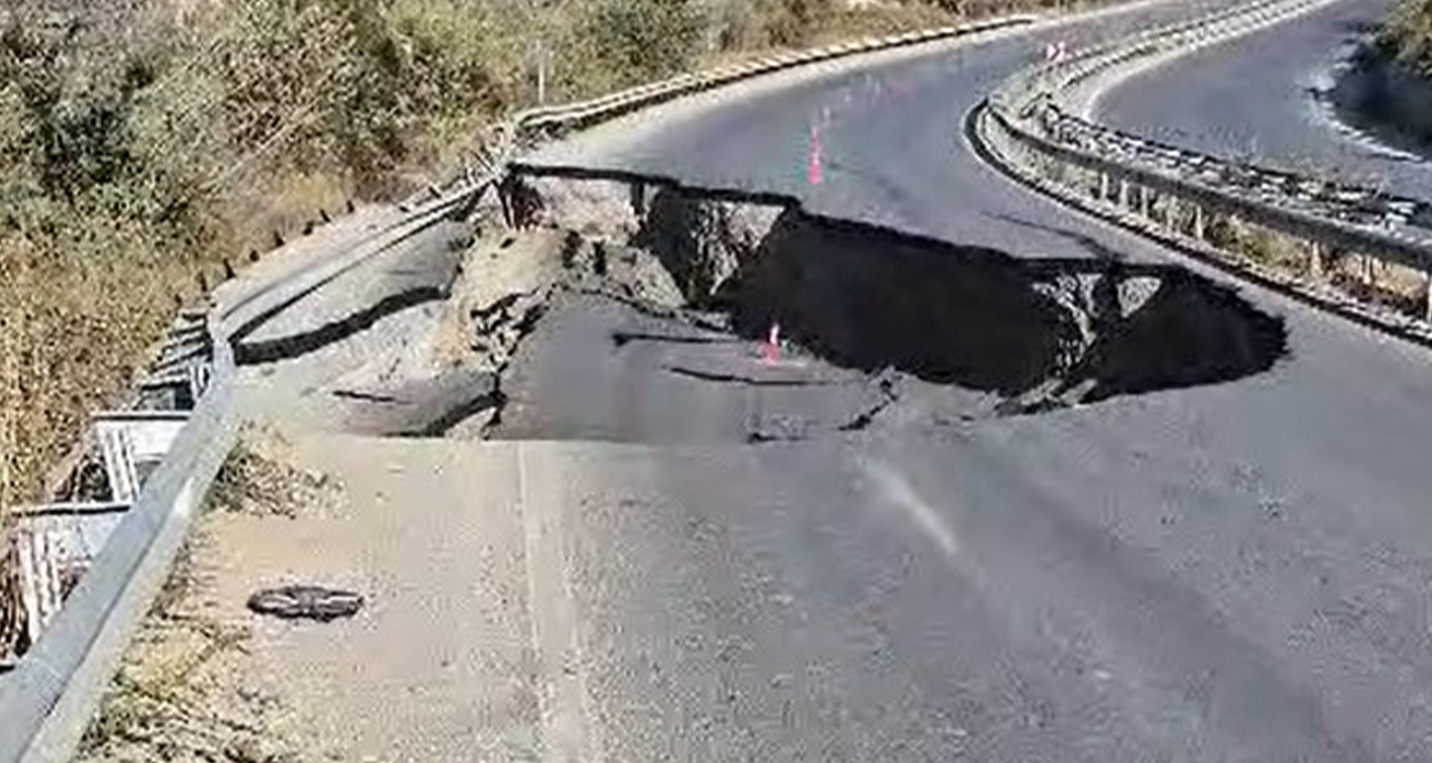 Söke-Kuşadası Karayolunda Büyük Çökme: Yol Trafiğe Kapandı