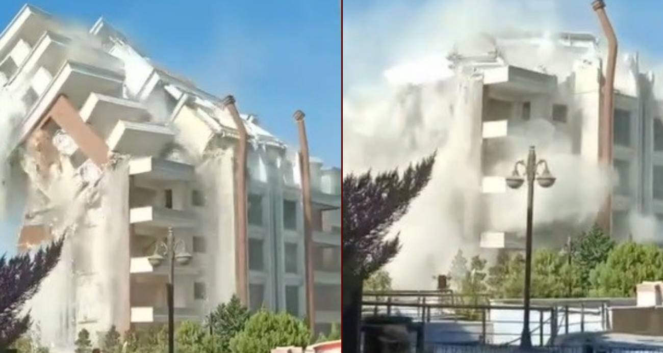 Hatay Kırıkhan’da Bir Bina Kontrollü Şekilde Yıkıldı