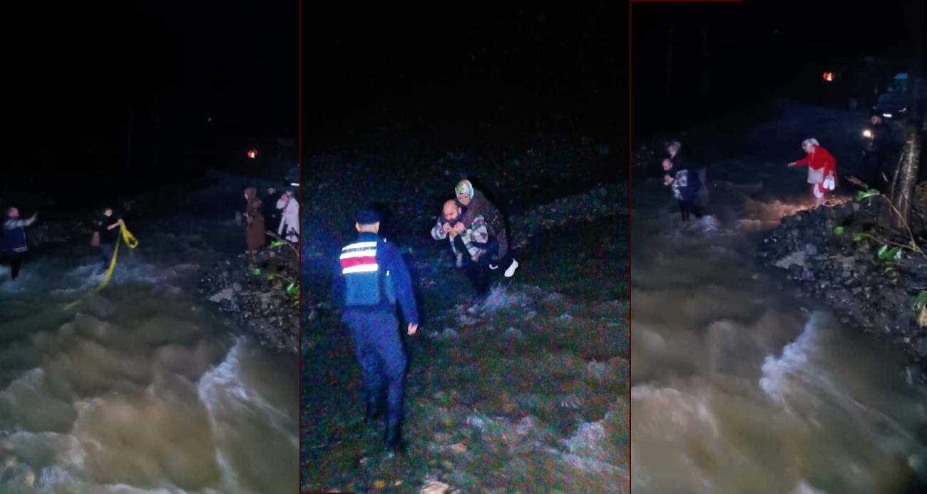 Artvin Borçka’da Şiddetli Yağmur Dere Taşkınına Yol Açtı, Mahsur Kalanlar Kurtarıldı