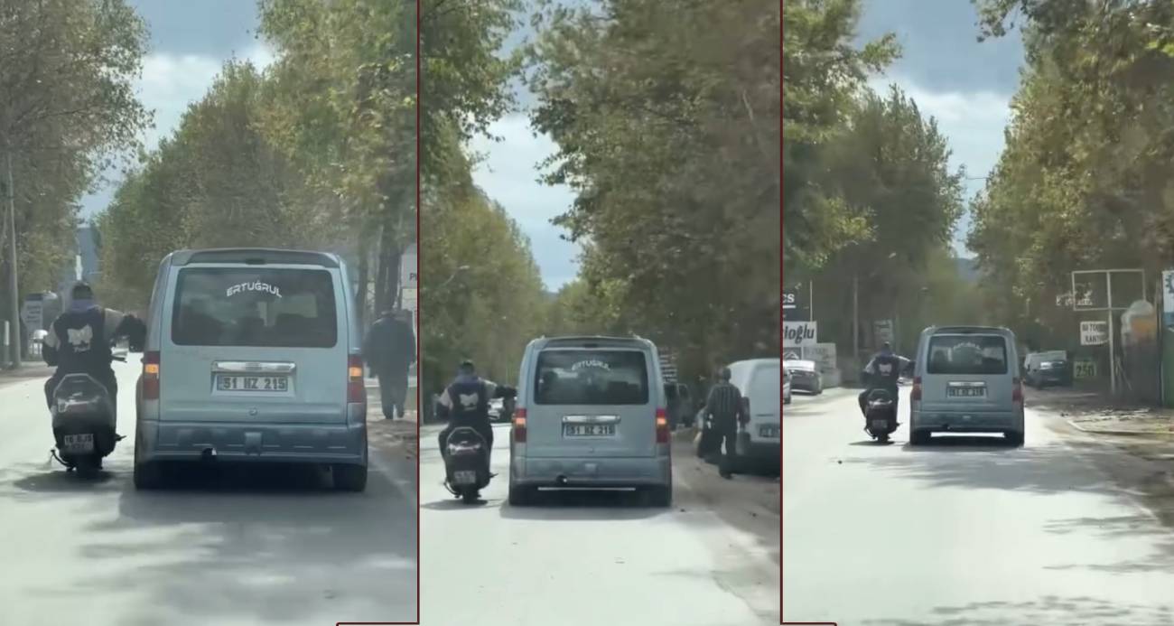 Bursa’da Trafikte Tehlikeli Manevralar: Motosikletli Sürücüden Şaşırtan Hareket