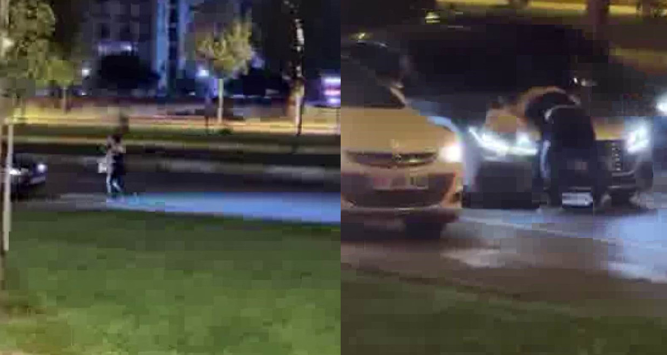 Diyarbakır’da Trafikte Dikkat Çeken Anlar: Kadın Araçların Önüne Atladı