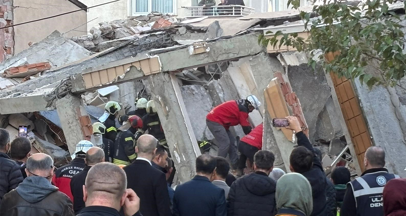 Gebze’de Bir Binanın Çökmesi Büyük Tehlike Yarattı