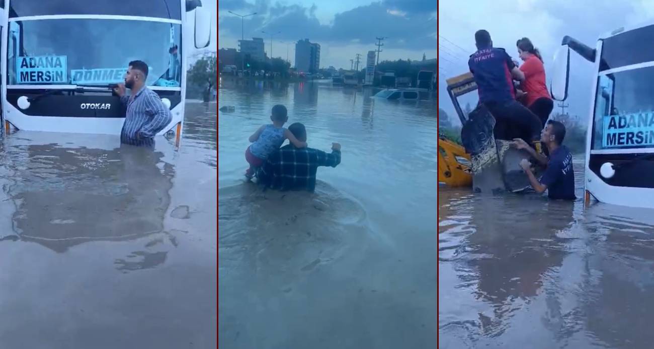 Hatay Payas’ta Sel Felaketi: 25 Yolcu Minibüsten Kurtarıldı