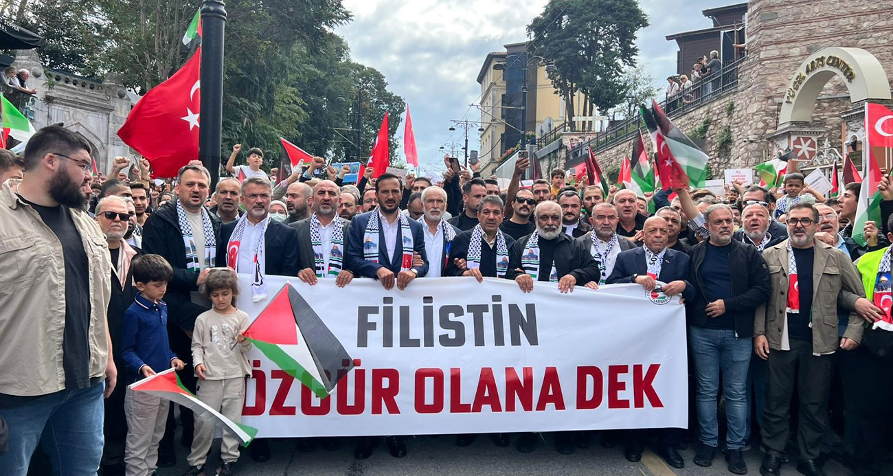 İstanbul’da Büyük Filistin Destek Yürüyüşü