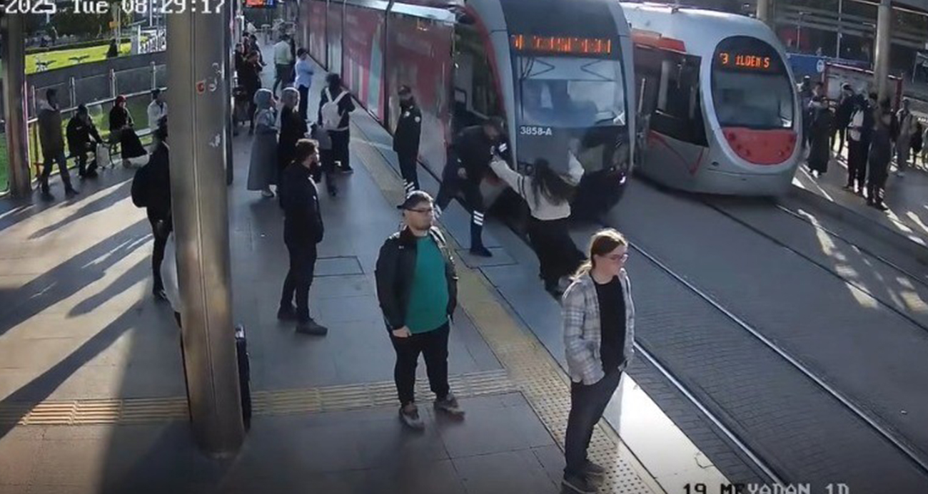 Kayseri’de Tramvay Kazasından Son Anda Kurtulan Genç Kız