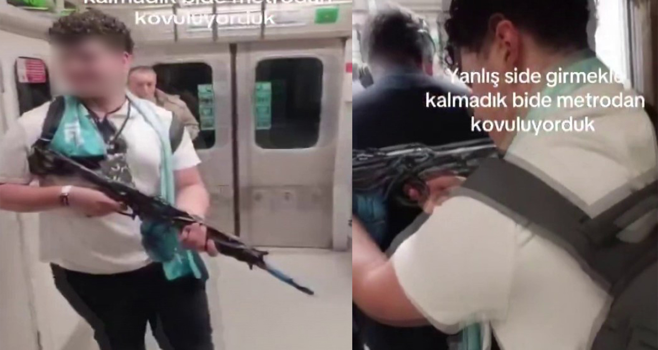 Metroda Oyuncak Tüfekle Çekim Yapan Genç Gözaltına Alındı