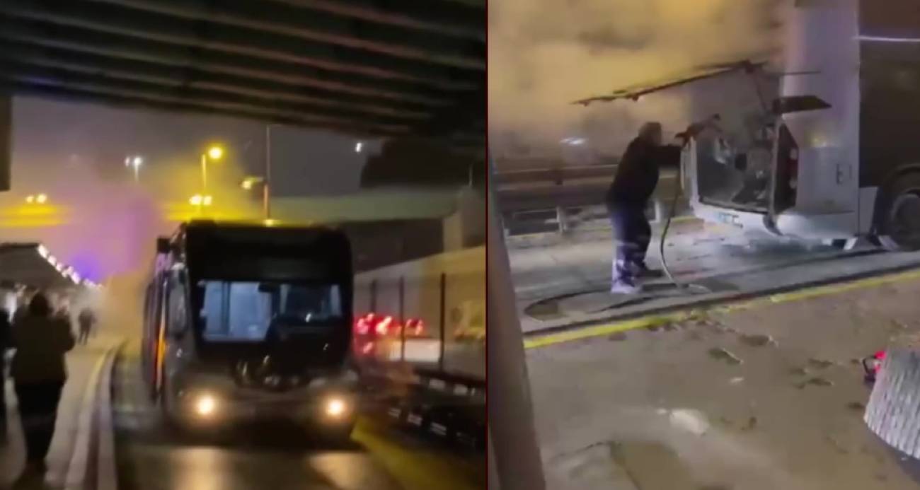 Edirnekapı’da Metrobüste Çıkan Yangın Korkuttu