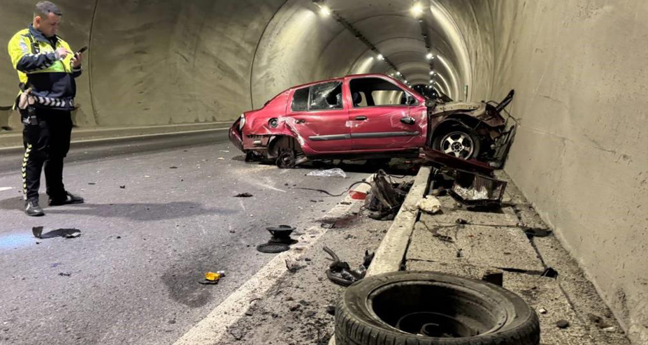 Zonguldak’ta Tünel Kazası: Aracın Motoru Metrelerce Fırladı, Hız Göstergesi 200’de Kilitlendi