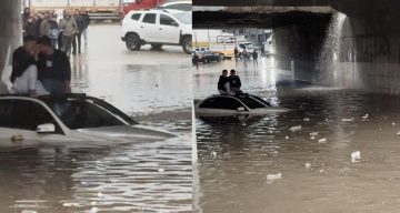 Antalya Demre’de Sel Sularına Gömülen Araçtan İtfaiye Kurtarma Operasyonu