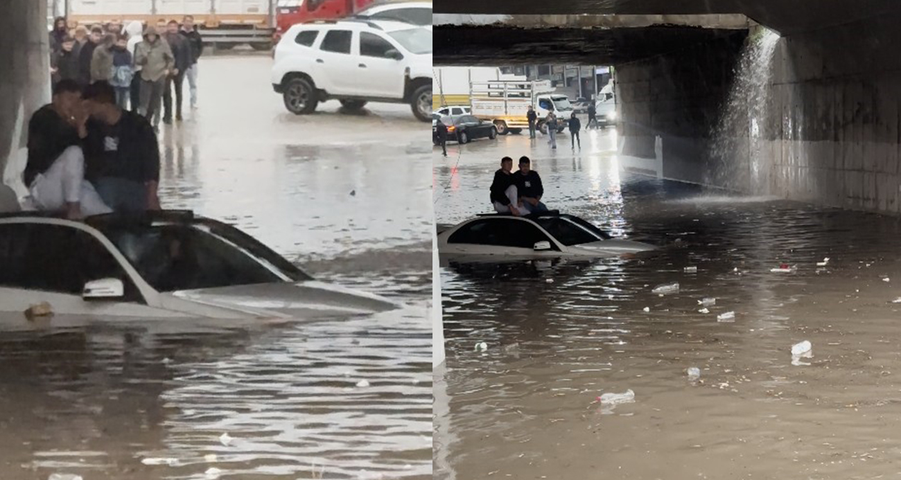Antalya Demre’de Sel Sularına Gömülen Araçtan İtfaiye Kurtarma Operasyonu