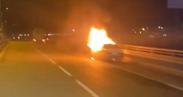 Bolu’da Seyir Halindeki Otomobil Alev Aldı