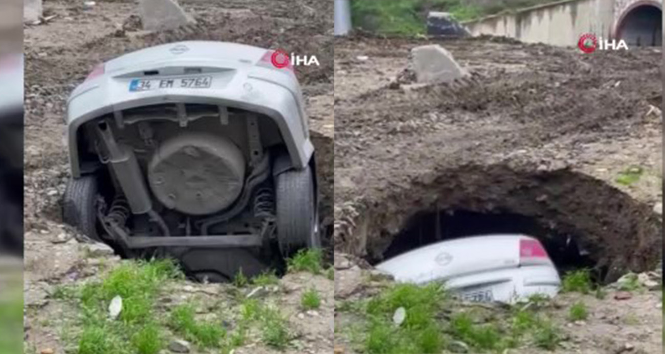 Esenyurt’ta Beklenmedik Obruk: Park Halindeki Araç Göçük Altında