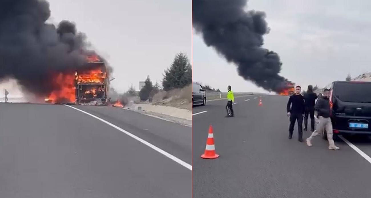 Eskişehir’de Yolcu Otobüsü Alevlere Teslim Oldu