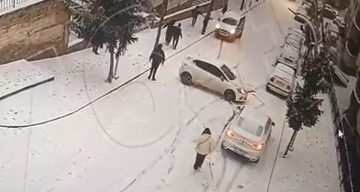 Gümüşhane’de Buz Tutan Yollarda Tehlikeli Anlar Kamerada