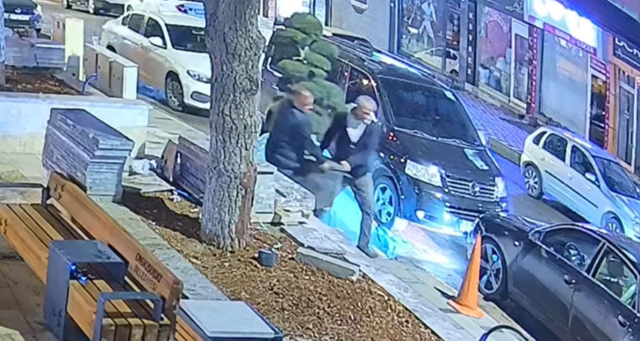 Parktaki Ağacı Araçla Çalan Hırsızlar Güvenlik Kamerasında