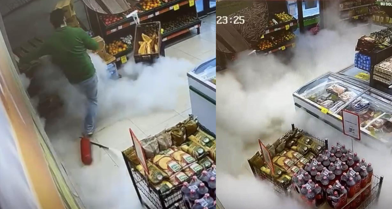 Üsküdar’da Market Kazası: Yangın Tüpü Yere Düşünce Olanlar Oldu