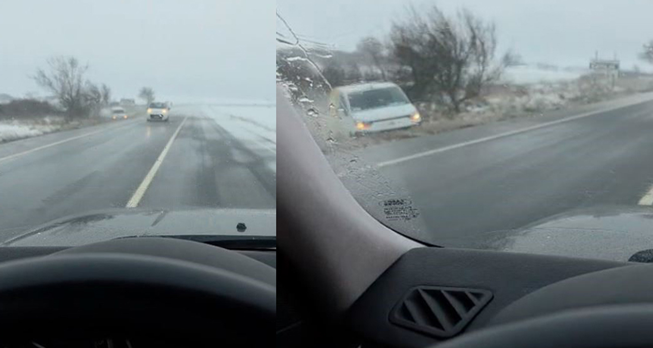 Arnavutköy’de Kar Nedeniyle PTT Aracı Çayırlık Alana Düştü