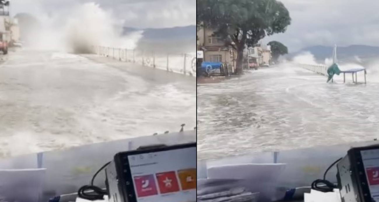 Gemlik’te Fırtına Deniz ve Karayı Birleştirdi, Tekneler Zarar Gördü
