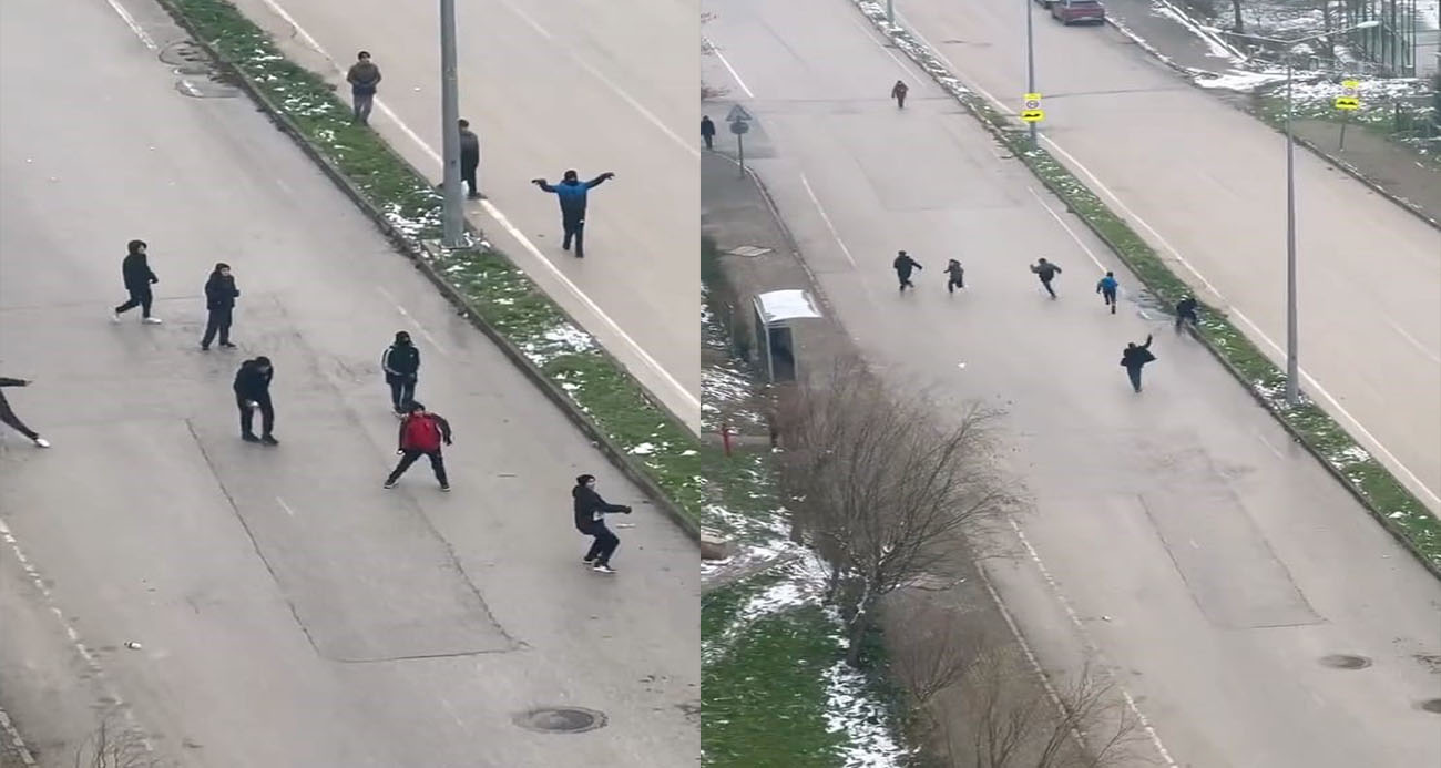 İnegöl’de Kar Topu Olayı: Otobüs Şoförü Çocukları Kovaladı