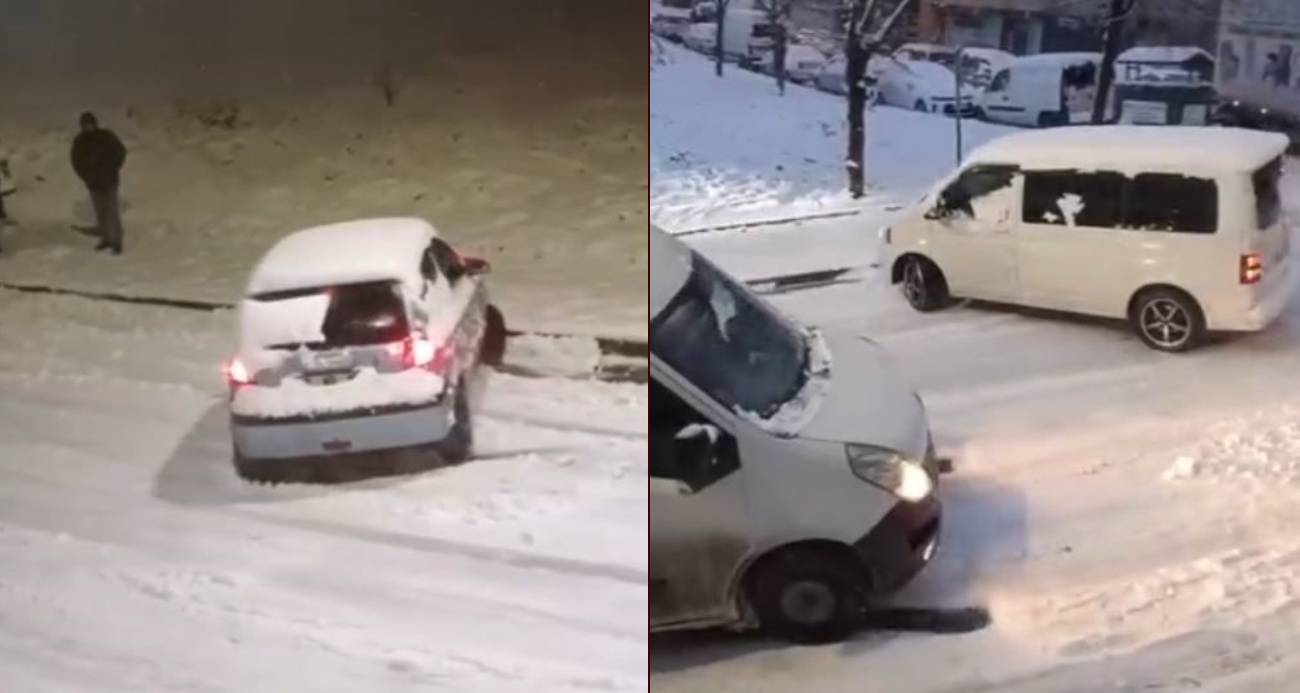 İstanbul Sultangazi’de Yoğun Kar Yağışı Trafik Kazalarına Sebep Oldu