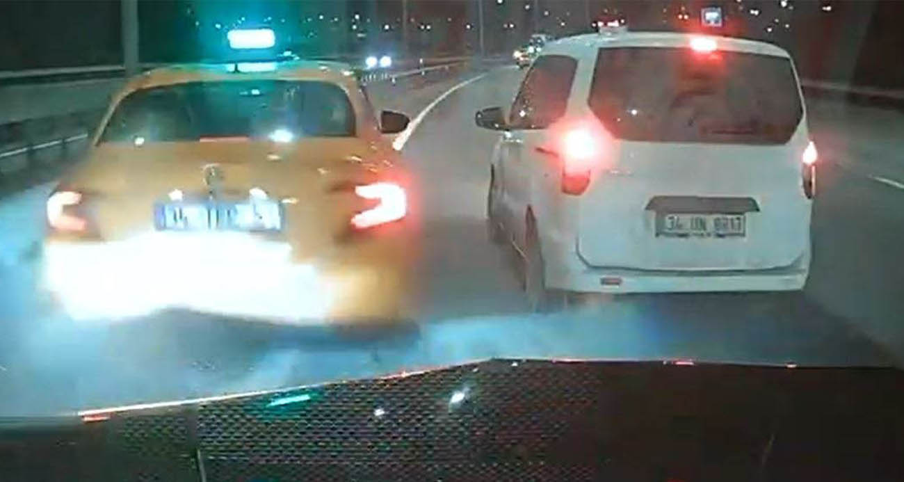 İstanbul’da Sürücüler Arası İnatlaşma Zincirleme Kazaya Neden Oldu