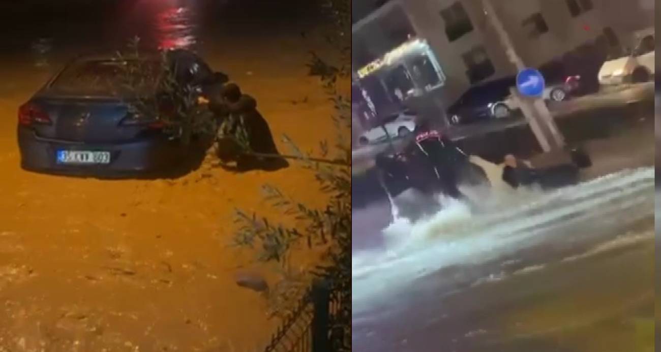 İzmir’de Şiddetli Sağanak ve Fırtına: Sel Suları Araçları Sürükleyerek Felaket Yarattı