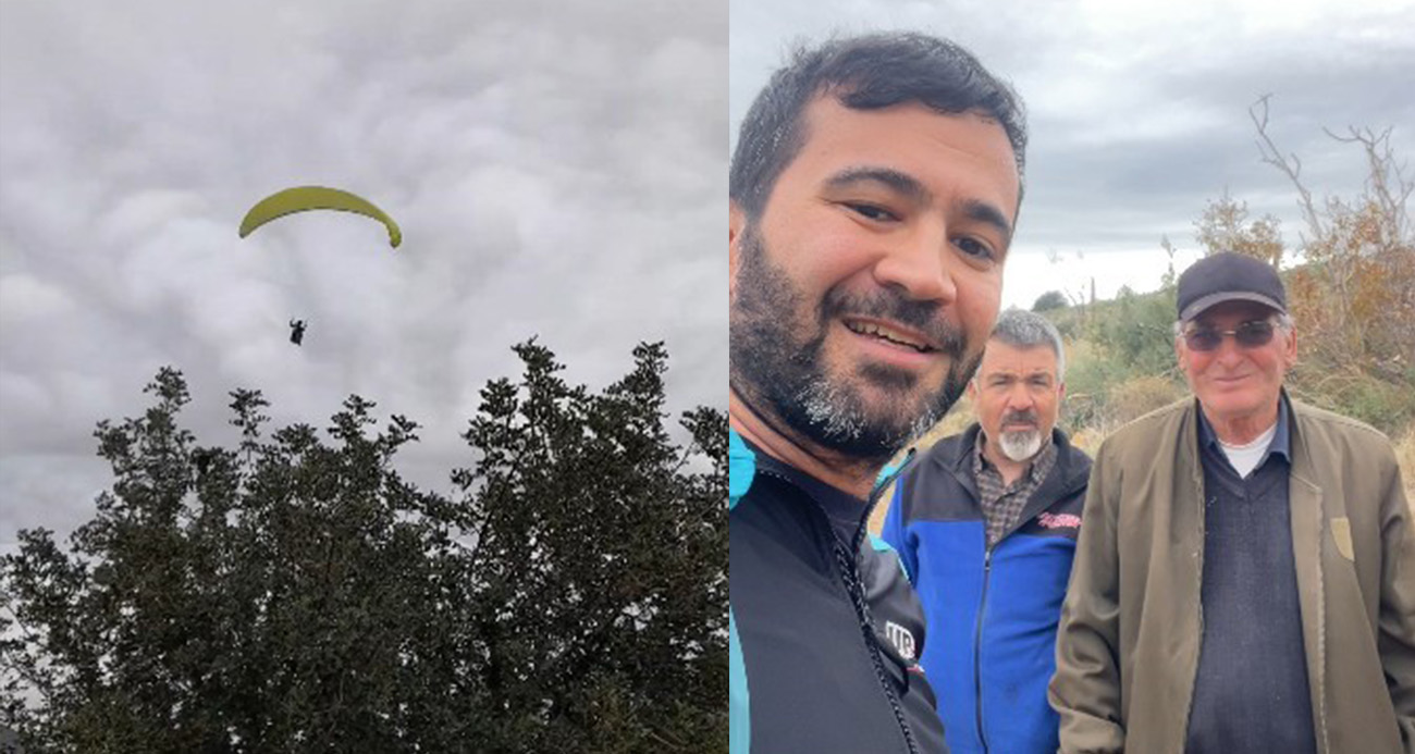 Mersin’de Yamaç Paraşütçüsüne Orman İşçilerinden Sıcak Davet