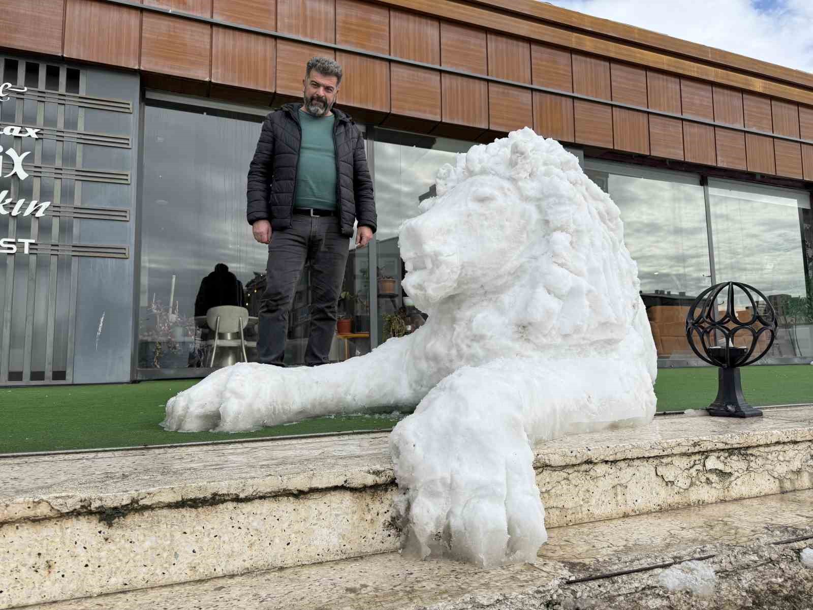 Sivas’ta Kar Sanatına Dönüşüyor: Fatih Coşkun’dan Kardan Aslan