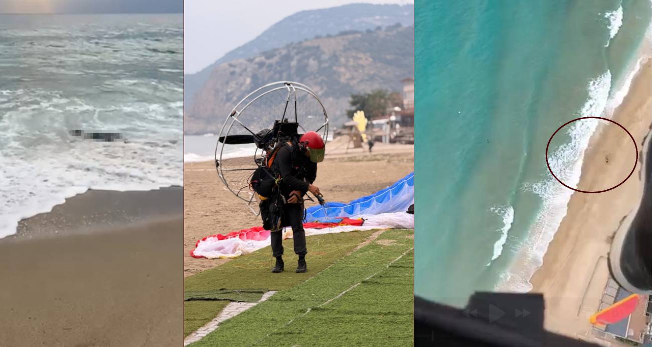 Alanya Sahilinde Paramotor Pilotunun Ceset Bulma Anı Kameralarda