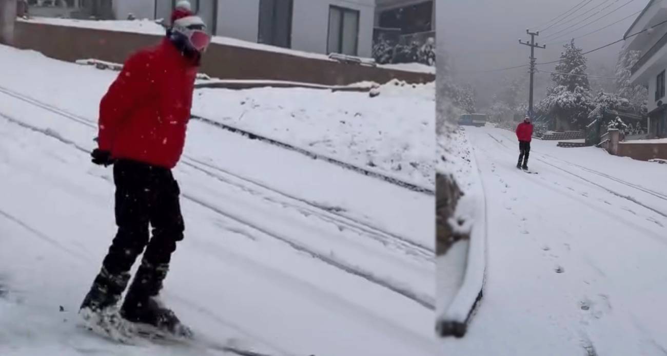 Bursa’da Kar Sevinci: Şehir Merkezinde Kayak Keyfi