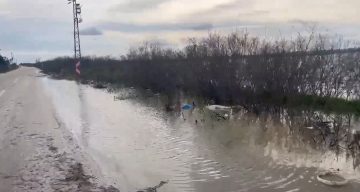 Edirne Meriç’te Nehir Taşkını: Karayolu Sular Altında Kaldı
