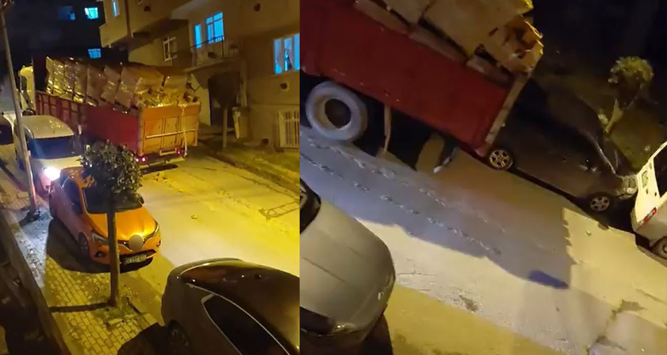 İstanbul’da Kontrolden Çıkan Kamyon Dehşeti: İki Araç Hasar Gördü