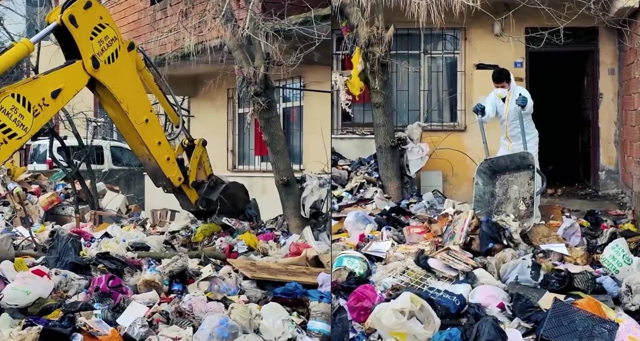 Kocaeli Derince’de Kötü Koku Şikayeti Üzerine Evden 30 Ton Çöp Çıkarıldı