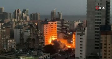 İsrail’in Lübnan’da Gerçekleştirdiği Saldırıda 15 Katlı Bina Yıkıldı