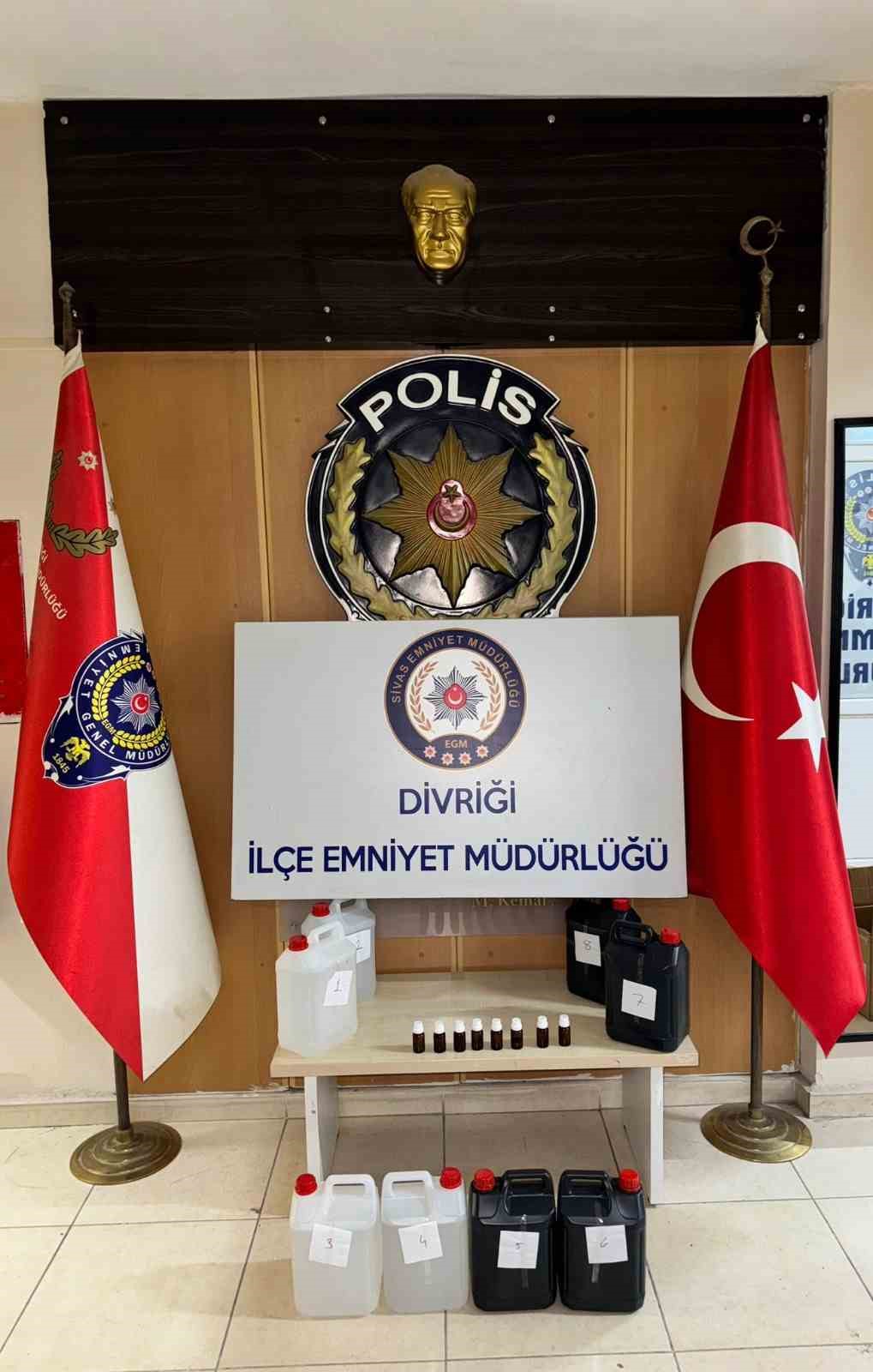 Sivas Divriği’de Sahte Alkol Operasyonu: 40 Litre Etil Alkol Ele Geçirildi