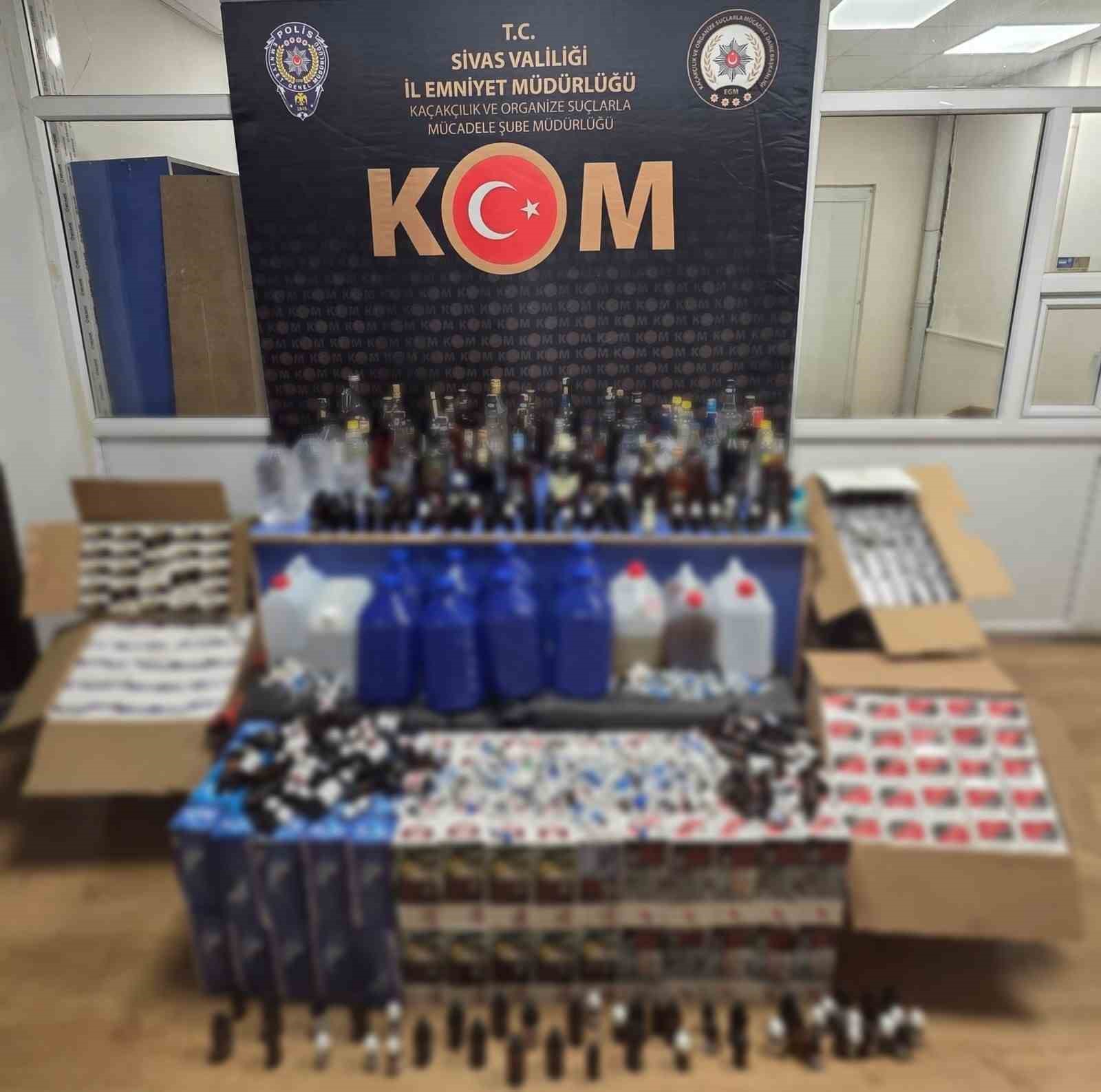 Sivas’ta kaçak alkol operasyonu: 1 kişi tutuklandı